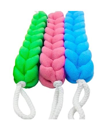 Mesh Sponge Braided Back Rope Exfoliating Body Brush for Bath, Shower, and Spa - Buy Online on GoSupps.com