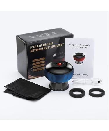 Rechargeable Electrical Cupping Massage Device - 6/12 Gear Portable Professional Therapy Tool for Home & Travel (Blue) - Buy Online on GoSupps.com