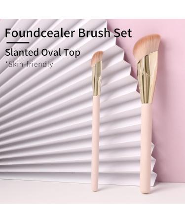 Angled Foundation Brush & Angled Concealer Brush Under Eye Set - ENZO KEN Under Eye Concealer Brush Foundation Brush for Liquid Makeup Cream Contour Brush for Cream Makeup Small Nose Contour Brush - Buy Online on GoSupps.com