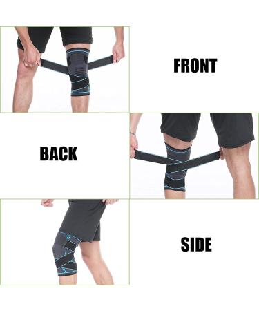 Buy Milaiun Kniebandage 2 Set - Unisex Non-Slip Knee Support for Sports & Strength Exercises (L) - Blue | International Shipping Available - Buy Online on GoSupps.com