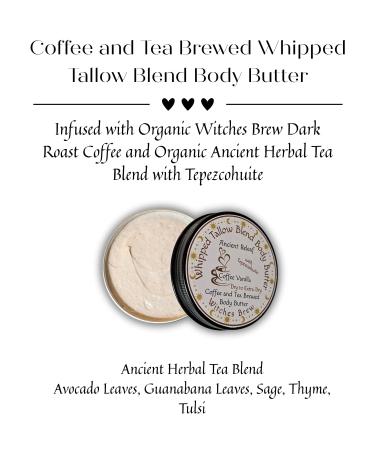 Ancient Releaf Coffee and Tea Brewed Whipped Tallow Blend Body Butter infused with Tepezcohuite Dry To Extra Dry Coffee Vanilla Scent 2oz Tin - Buy Online on GoSupps.com