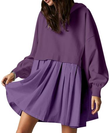 Yihaojia Oversized Boyfriend Sweatshirt for Women Casual V Neck Button Up Loose Pullover Sweatshirts Tops for Fall Purple#3 X-Large - Buy Online on GoSupps.com