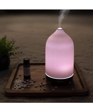 Gooamp 100ML Ceramic Diffuser with 7 Color Lights and Auto Shut Off Deep Wood Grain Base, Ideal for Aromatherapy in Home, Office, and Room - Buy Online on GoSupps.com