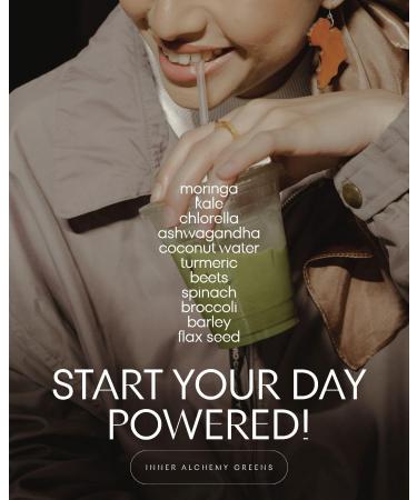 Herb Llama Inner Alchemy Greens Daily Energizing Superfood Matcha Greens Powder with Adaptogens Probiotics & Prebiotics Vegan No Added Sugar Energy Focus Gut Health 28 Servings - Buy Online on GoSupps.com
