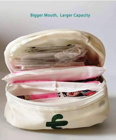 Menstrual Pouch 2-Pack - Compact Sanitary Napkin & Tampon Holder for Women/Girls, Cactus/Lemon Design - Buy Online on GoSupps.com