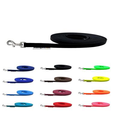 Tow leash biothane dog leash small dogs 9mm 3m / 10m / 15m dog leash Bothane (1.30m with hand loop black) 1.30m with hand loop black