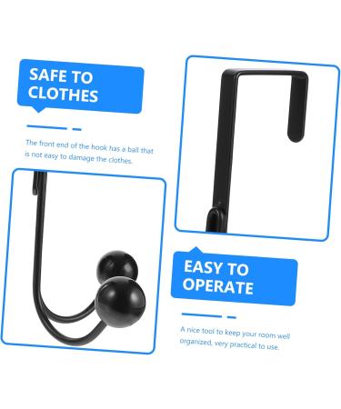 NAMOARLY 2pcs Double Hook Wall Mounted Clothes Rack Door Clothes Hangers Punch- Hook Back Door Nail 14x9cm Black - Buy Online on GoSupps.com