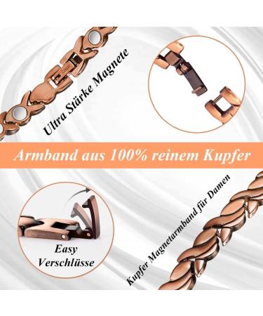 Vicmag Copper Magnetic Hard Band Bracelet for Women - 99.99% Pure Copper Adjustable Size Includes Jewelry Gift Box (Copper Fish Tail) - Buy Online on GoSupps.com