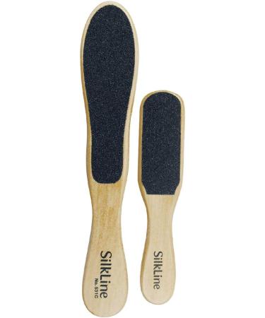 SILKLINE PROFESSIONAL Two-Sided Foot File with Oak Wood Handle - Full and Mini Size Duo - Buy Online on GoSupps.com