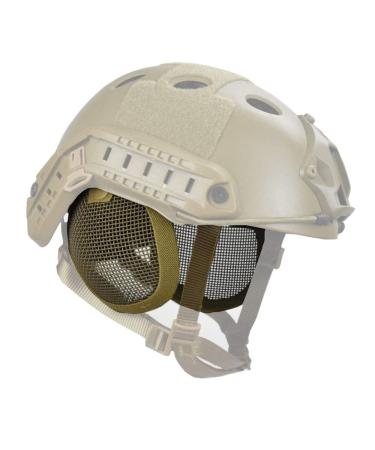 JFFCESTORE Tactical Airsoft Military Paintball Metal Mesh Side Cover with Ear Protection for Fast Helmet (Not Including Helmet)