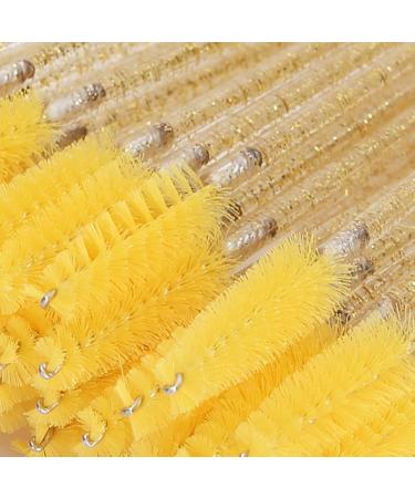Disposable Eyelash Brushes 50 Pieces Nylon Make-up Brushes Mascara Sticks Eyelashes Eyebrows Disposable Portable Brush (Yellow) - Buy Online on GoSupps.com