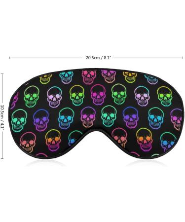 Neon Skulls Sleep Mask - Light Blocking Breathable Eye Mask for Men and Women - Adjustable Strap for Flight and Nap - One Size (455) - Buy Online on GoSupps.com