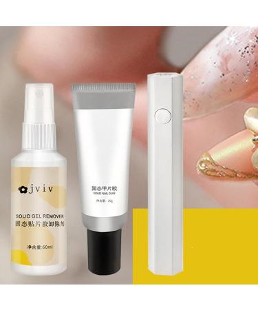 Strong Solid Nail Glue UV Nail Gel - UV Nail Glue Kits Solid Gel for Nails Long-Lasting Easy Application for Nail Salon - Buy Online on GoSupps.com