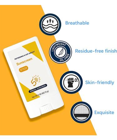 Sunscreen Stick SPF 50 Sunblock Stick Sunscreen SPF 50+ Sun Cream SPF50+ for Face Body Suncream with Hyaluronic Acid for Broad Spectrum Sun Protection Non-Greasy Refreshing Water Resistant - Buy Online on GoSupps.com