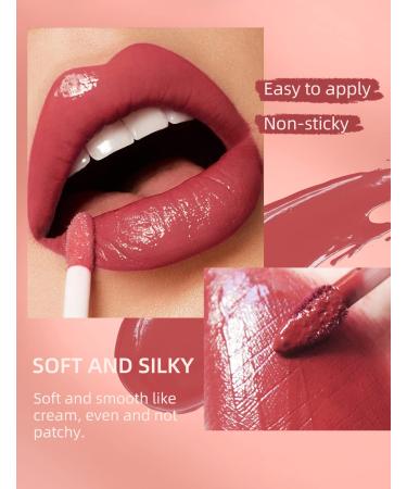 3Pcs Brown Matte Liquid Lipstick Lip Liner Lip Gloss Trio Set - Long-Lasting Waterproof Makeup Kit for Velvety Nude Lips - Gift Set - Buy Online on GoSupps.com