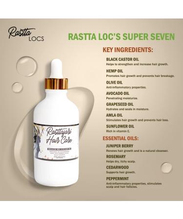 Rastta Locs Super 7 Growth and Anti-Itch Oil - 4 oz. - Light Oil for Dreads, Braids, Twists, Type 3 and 4 Hair - Buy Online on GoSupps.com