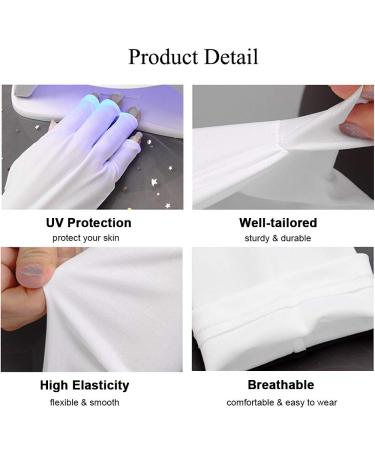 Kalolary 3 Pairs UV Shield Gel Manicure Gloves - Fingerless Anti UV Protection for Hands - Black Purple White - Buy Online on GoSupps.com