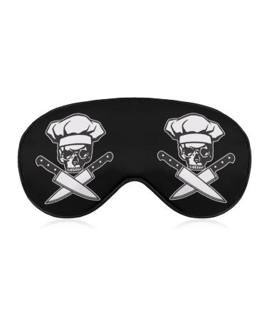 Skull Chef Sleep Mask Eye Cover for Sleeping Blindfold with Adjustable Strap Blocks Light Night Travel Nap for Men Women