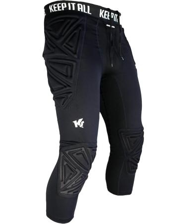 KEEPERsport Football Goalkeeper Pants 3/4 - PowerPadded L Black | Premium Teamsport Textile for Optimal Performance - Buy Online on GoSupps.com