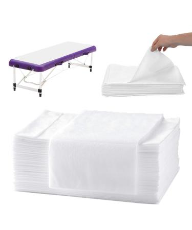Disposable Bed Sheets Massage Table Sheets, 20 Pcs Waterproof Massage Sheets Cover Non-Woven Fabric for Spa, Beauty Salon, Hotels, 78’’ x 31’’ White