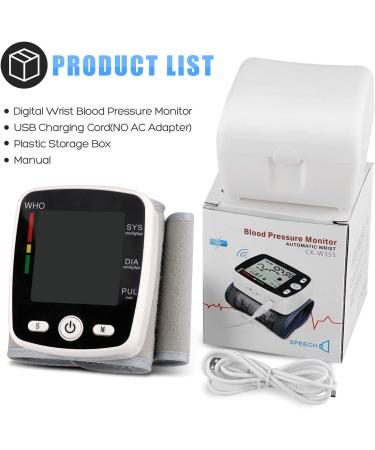 Potulas Wrist Blood Pressure Monitor with USB Charging | Automatic Digital BP Machine with Voice Broadcast & Large Display Screen - Buy Online on GoSupps.com