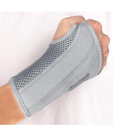 Adjustable Left Hand Wrist Brace for Carpal Tunnel | Sleep Support & Compression Splint for Weightlifting - Gray - Buy Online on GoSupps.com
