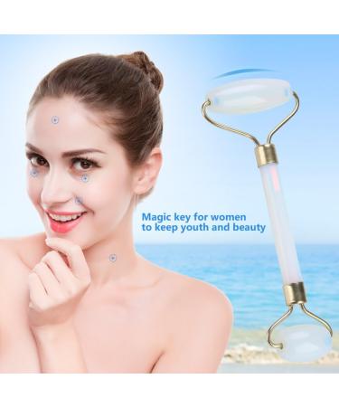 Verdant Touch Artificial Jade Roller - Double Head Face & Eye Massager | Anti-Aging Beauty Tool - Buy Online on GoSupps.com