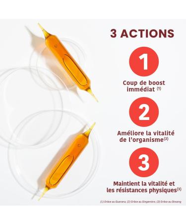 Santarome Bio - Organic Boost Energy Supplement | Instant Boost Boost Rich in Natural Caffeine - Organic Herbal - Guarana Ginger Ginseng | 20 bulbs| Vegan | Made In France - Buy Online on GoSupps.com