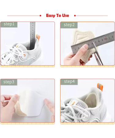4 Pairs Self-Adhesive Heel Cushions for Big Shoes - Foot Care Heel Pads Friction Protection Inserts in White & Black - Buy Online on GoSupps.com