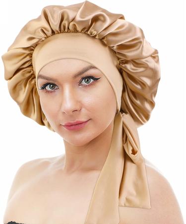 Satin Bonnet Caps for Black Women - 6 Pieces Sleeping Bonnets with Stretchy Tie Band for Hair Care - Buy Online on GoSupps.com