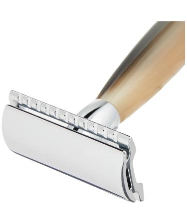 Buy Merkur 3-Piece Razor Set - Chrome & Cow Horn | Premium Wet Shaving Kit - Buy Online on GoSupps.com