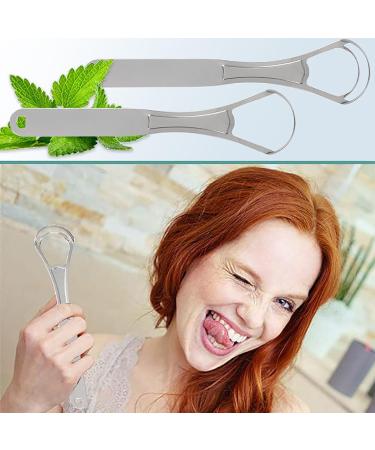 U-Shaped Tongue Brush - 2 Pack Stainless Steel Tongue Scraper for Adults | Double & Single Layer Oral Hygiene - Buy Online on GoSupps.com