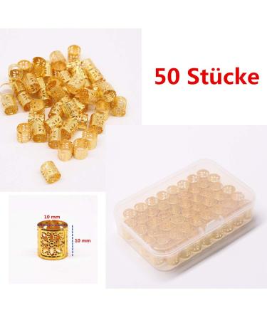50 Pieces Gold Aluminum Dreadlocks Beads - Metal Hair Decoration & DIY Braiding Accessories - Buy Online on GoSupps.com