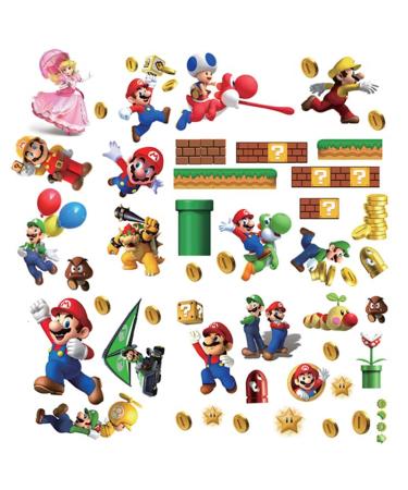 Finedeco Super Mario Wall Stickers | 4 Sheets of Vinyl Stickers for Room Decoration - Buy Online on GoSupps.com