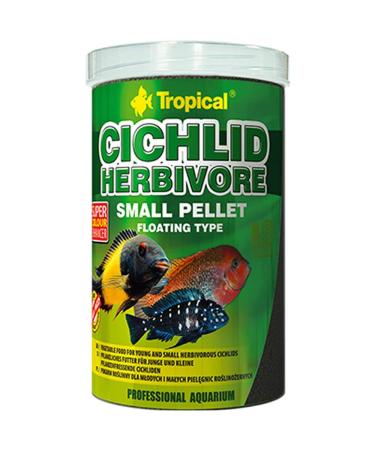 Tropical Cichlid Herbivore Small Pellet 1000ml / 360g - Food for herbivorous cichlids