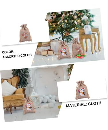 PLAFOPE Holiday Bags 12pcs Christmas Drawstring Bag Candy Bags Xmas Candy Bag Drawstring Storage Bags Miss Cartoon - Buy Online on GoSupps.com