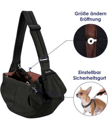 Slowton Dog Carrier Bag | Adjustable & Padded Shoulder Strap | Water-Tight Pet Bag for Outdoor Walks & Excursions (Black) | Ideal for Small Dogs (2.2-5kg) - Buy Online on GoSupps.com