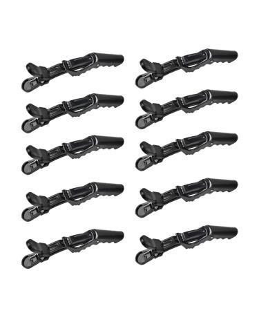 Thetho hair clamps 15 pieces of hair clips hairdresser clips combi clip hairdresser compartment clamps hairdresser compartment clamps made of plastic hair clips professional black styling hair clips for women 11.5cm