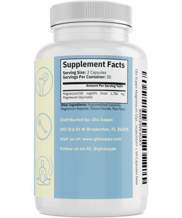 Glo Supps Magnesium Glycinate | Stress Relief, Sleep & Heart Health Support | 60 Capsules - Buy Online on GoSupps.com