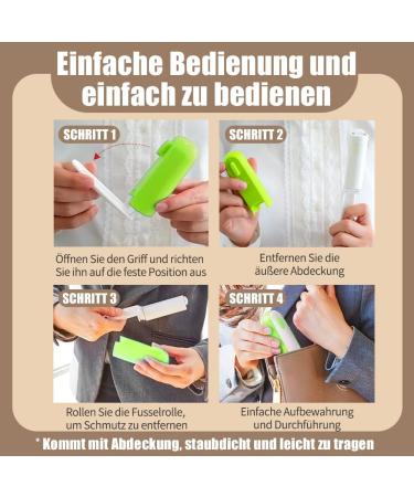 Travel-Ready Green Lint Roller | 90 Sheets + 2 Refill Rolls | Essential Handbag Accessory for Pet Hair Removal - Buy Online on GoSupps.com