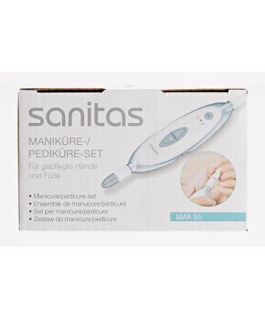Sanitas SMA 35 Electric Manicure/Pedicure Set - 7 Nail Care Attachments - White/Silver | International Shipping Available - Buy Online on GoSupps.com