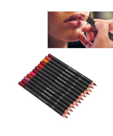 YUYTE 12Pcs Waterproof Lip Liner Contour Pencil Set - Smudge-Proof Matte Lipstick Makeup Tools for Perfect Lips - Buy Online on GoSupps.com