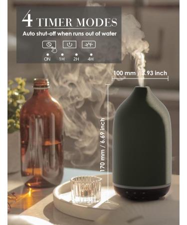 Salcing Black Ceramic Aroma Diffuser - BPA-Free Essential Oil Diffuser with Adjustable Fog Mode & Auto Power-Off for Home Office & Yoga - 150ml - Buy Online on GoSupps.com