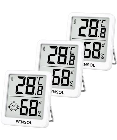 Thermometer Hygrometer Inside Digital Mini LCD thermometer inside 3 pieces and air humidity knife room thermometer inside with smiley indicator for baby room living room office greenhouse - Buy Online on GoSupps.com