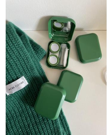 Miedeon Mini Travel Contact Lens Etui Set - 4-Piece Green Holder with Mirror | Portable Contact Lens Case & Travel Accessories - Buy Online on GoSupps.com