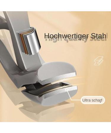 Djowyh Angled Nail Clippers | Thick Nail Clippers | Stainless Steel Slant Head Nail Clippers - Ergonomic Nail Cutter with Wide Mouth Splash-proof Silver Grey Single - Buy Online on GoSupps.com