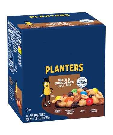 Planters Chocolate Trail Mix Nuts - 1.7 oz Bags (Pack of 18) - Nut & Chocolate Trail Mix - Buy Online on GoSupps.com