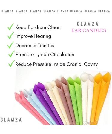GLAMZA Organic Hopi Ear Candles - Natural Ear Wax Remover - 72pcs (36 Pairs) with Protective Disc Cones - Buy Online on GoSupps.com