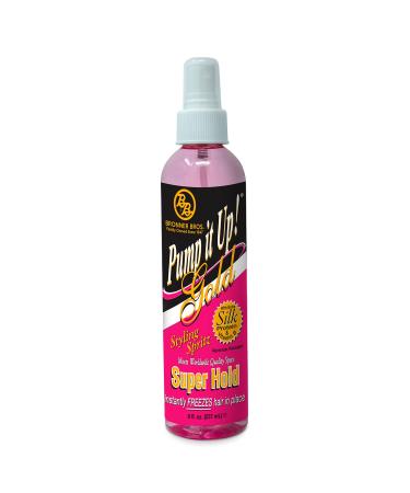 Bronner Bros Pump It Up Styling Spritz Gold 80% Fast-Dry Hair Spray Extra Hold with Vitamin B5 & Silk Protein - Maximum Hold Finishing Spritz Hairspray Adds Shine Nourishes No Build-up - 8oz 6
