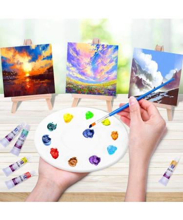 Mini Canvases 18 Pack with Mini Easel - 4x4 Inches Painting Kit for Kids & Teens - Acrylic, Oil, Watercolor - Art Canvases Set - Buy Online on GoSupps.com